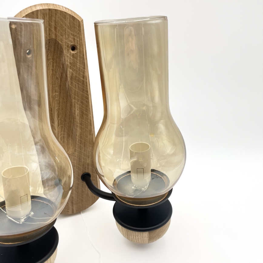 Brilagi - LED zidna lampa COTTAGE 2xE14/40W/230V hrast/braon