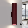 Brilagi - LED zidna lampa CRESTO 2xGU10/10W/230V 30 cm bordo