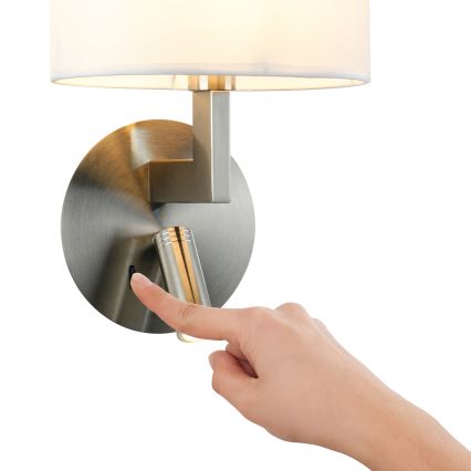 Brilagi - LED zidna lampa DAYA 1xE14/40W/230V + LED/3W bela/mat hrom