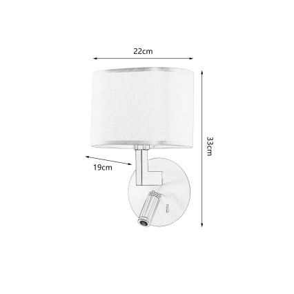 Brilagi - LED zidna lampa DAYA 1xE14/40W/230V + LED/3W bela/mat hrom