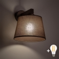 BRILAGI - LED zidna lampa LATTE 1xE27/15W/230V borovina/smeđa