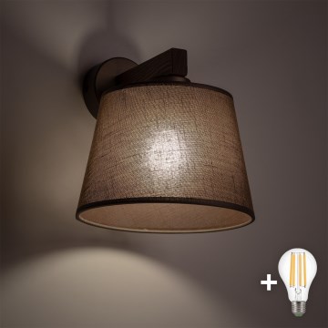 BRILAGI - LED zidna lampa LATTE 1xE27/15W/230V borovina/smeđa