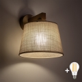 BRILAGI - LED zidna lampa LATTE SABIA 1xE27/15W/230V borovina/bež