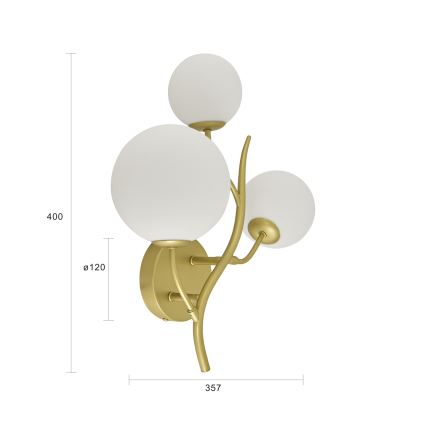 Brilagi - LED zidna lampa MISTEL 3xG9/3W/230V zlatna/bela