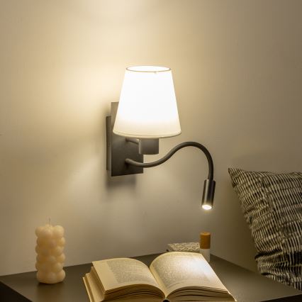 Brilagi - LED fleksibilna zidna lampa NUBILA 1xE27/25W/230V + LED/3W crna/bela