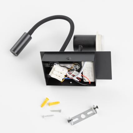 Brilagi - LED fleksibilna zidna lampa NUBILA 1xE27/25W/230V + LED/3W crna/crvena