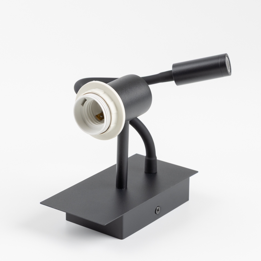 Brilagi - LED fleksibilna zidna lampa NUBILA 1xE27/25W/230V + LED/3W crna/siva