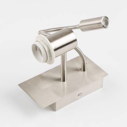 Brilagi - LED fleksibilna zidna lampa NUBILA 1xE27/25W/230V + LED/3W mat hrom/tamno plava