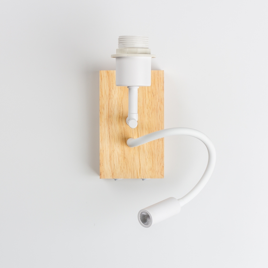 Brilagi - LED fleksibilna zidna lampa NUBILA WOOD 1xE27/25W/230V + LED/3W hrast/crvena