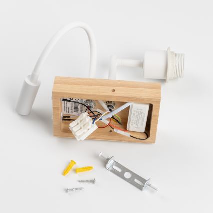 Brilagi - LED fleksibilna zidna lampa NUBILA WOOD 1xE27/25W/230V + LED/3W hrast/ljubičasta