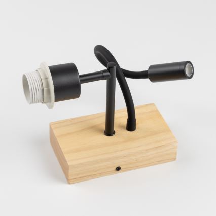 Brilagi - LED fleksibilna zidna lampa NUBILA WOOD 1xE27/25W/230V + LED/3W hrast/ružičasta