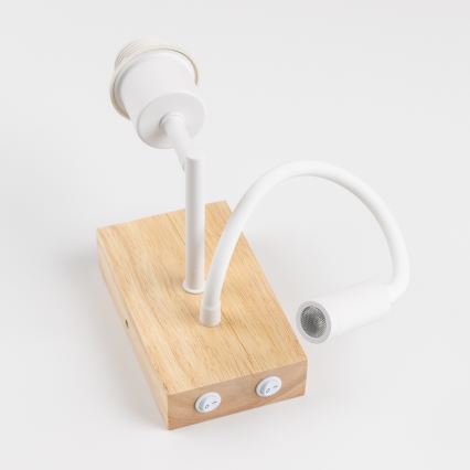 Brilagi - LED fleksibilna zidna lampa NUBILA WOOD 1xE27/25W/230V + LED/3W hrast/zelena