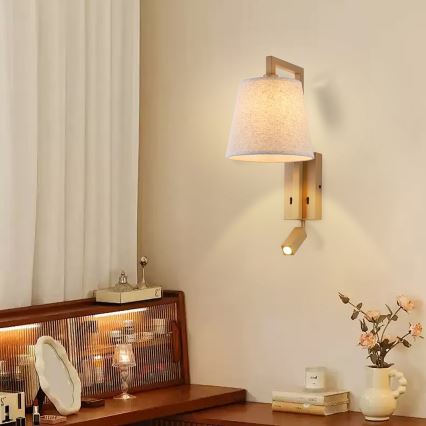 Brilagi - LED zidna lampa RAYA 1xE14/40W/230V + LED/3W lan/bež