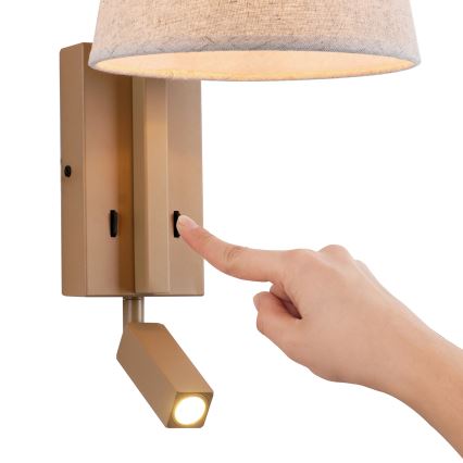 Brilagi - LED zidna lampa RAYA 1xE14/40W/230V + LED/3W lan/bež