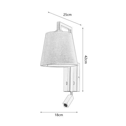 Brilagi - LED zidna lampa RAYA 1xE14/40W/230V + LED/3W lan/bež