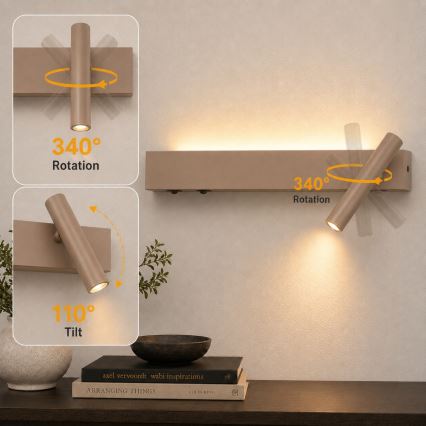 BRILAGI - LED zidna reflektorska svetiljka ARLIX LED/3W/230V + LED/7W bež CRI 90