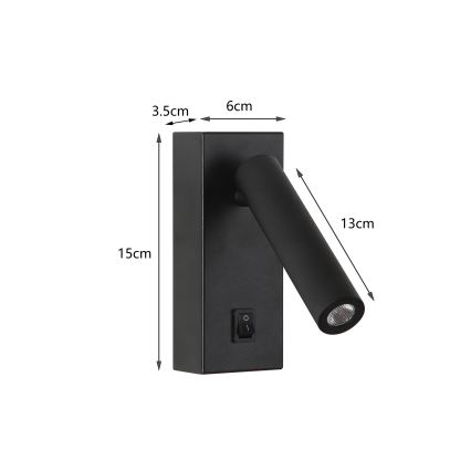 Brilagi - LED zidna reflektorska svetiljka MAYA LED/3W/230V 4000K crna