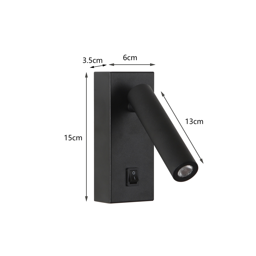 Brilagi - LED zidna reflektorska svetiljka MAYA LED/3W/230V 4000K crna