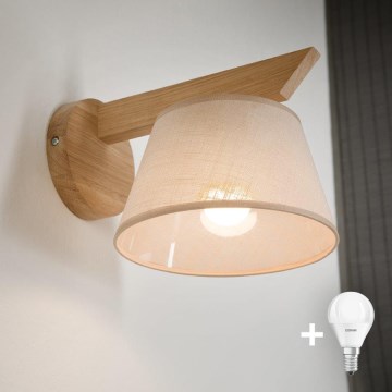 Brilagi - LED zidna svetiljka ANTHONY 1xE14/40W/230V hrast/bež