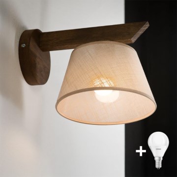 Brilagi - LED zidna svetiljka ANTHONY 1xE14/40W/230V hrast/orah/bež