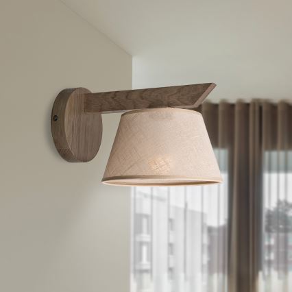 BRILAGI - LED zidna svetiljka ANTHONY 1xE14/40W/230V hrast/orah/bež