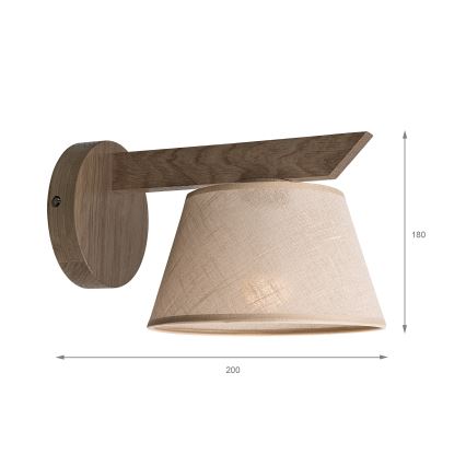 BRILAGI - LED zidna svetiljka ANTHONY 1xE14/40W/230V hrast/orah/bež