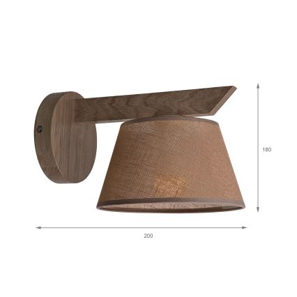 Brilagi - LED zidna svetiljka ANTHONY 1xE14/40W/230V hrast/orah/braon