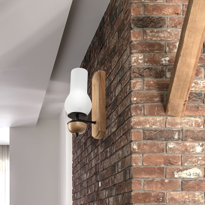 Brilagi - LED zidna svetiljka COTTAGE 1xE14/40W/230V hrast/bela