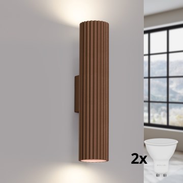 Brilagi - LED zidna svetiljka CRESTO 2xGU10/10W/230V 30 cm braon