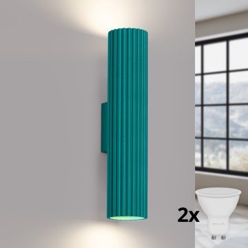 Brilagi - LED zidna svetiljka CRESTO 2xGU10/10W/230V 30 cm tirkizna