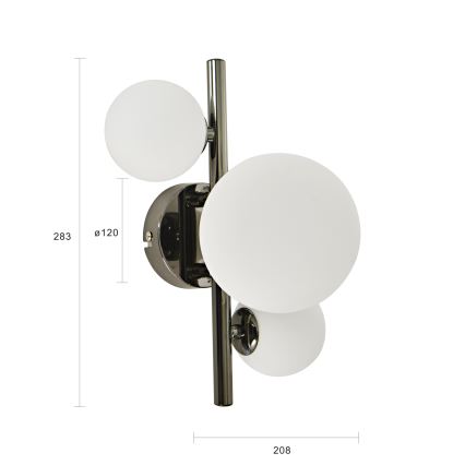Brilagi - LED zidna svetiljka MILLA 3xG9/3W/230V crni hrom/bela