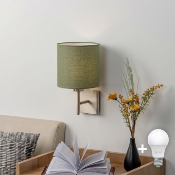 BRILAGI - LED zidna svetiljka NUBILA 1xE27/60W/230V mat hrom/zelena