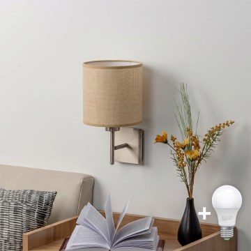 BRILAGI - LED zidna svetiljka NUBILA 1xE27/60W/230V matni hrom/svetlo braon