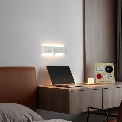 Brilagi - NOCTIS zidno usmereno LED svetlo sa USB portom, LED/3W/230V + LED/9W, belo