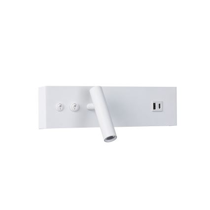 Brilagi - NOCTIS zidno usmereno LED svetlo sa USB portom, LED/3W/230V + LED/9W, belo