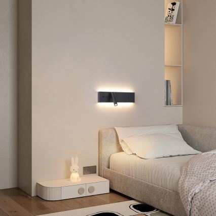 Brilagi - LED zidna spot svetiljka sa USB portom NOCTIS LED/3W/230V + LED/9W crna