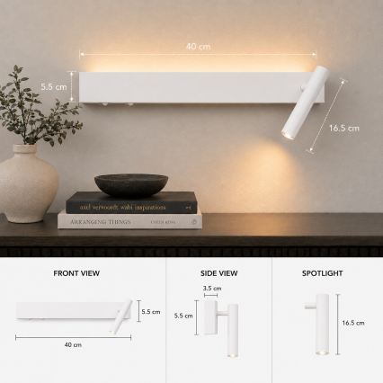 BRILAGI - LED zidno reflektorsko svjetlo ARLIX LED/3W/230V + LED/7W, belo, CRI 90