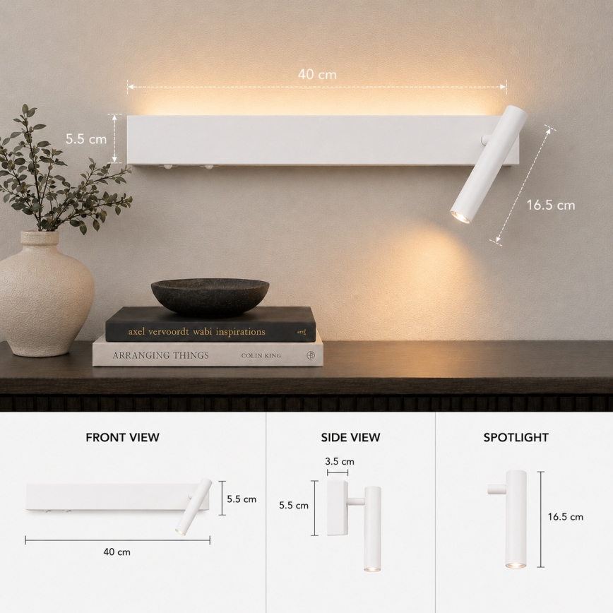 BRILAGI - LED zidno reflektorsko svjetlo ARLIX LED/3W/230V + LED/7W, belo, CRI 90