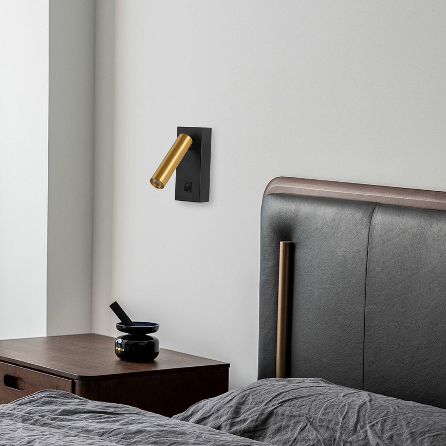 Brilagi - LED zidno spot svetlo MAYA LED/3W/230V 4000K crna/zlatna