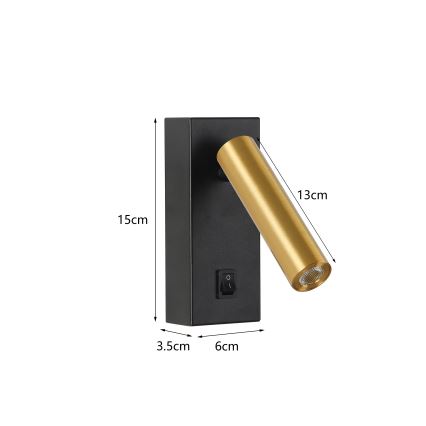 Brilagi - LED zidno spot svetlo MAYA LED/3W/230V 4000K crna/zlatna