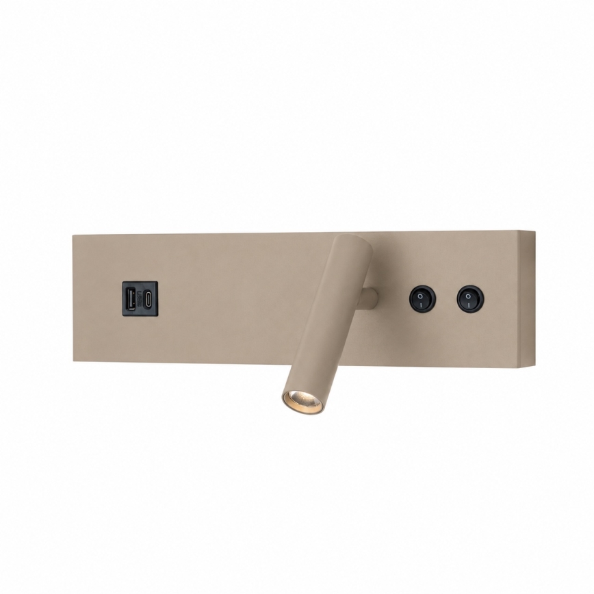 Brilagi - LED zidno spot svetlo sa USB portom NOCTIS LED/3W/230V + LED/9W bež
