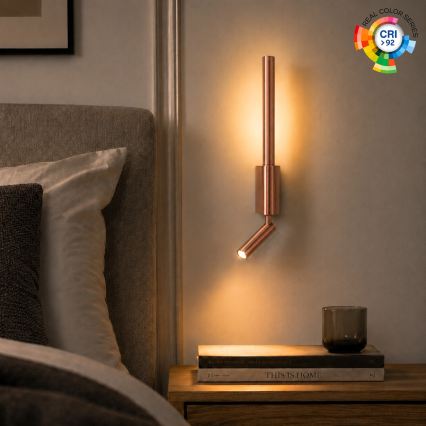 BRILAGI - LED zidna reflektorska svetiljka VIXON LED/3W/230V + LED/5W bronzana CRI 90