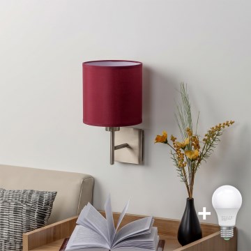 BRILAGI - LED zidno svetilo NUBILA 1xE27/60W/230V mat hrom/pompejska crvena