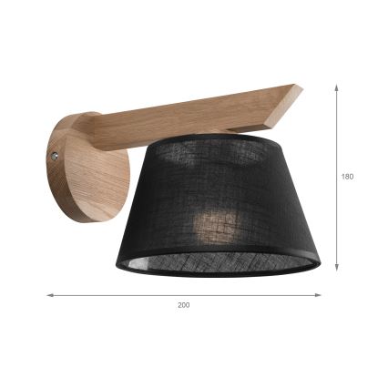 Brilagi - LED Zidno svetlo ANTHONY 1xE14/40W/230V hrast/crna