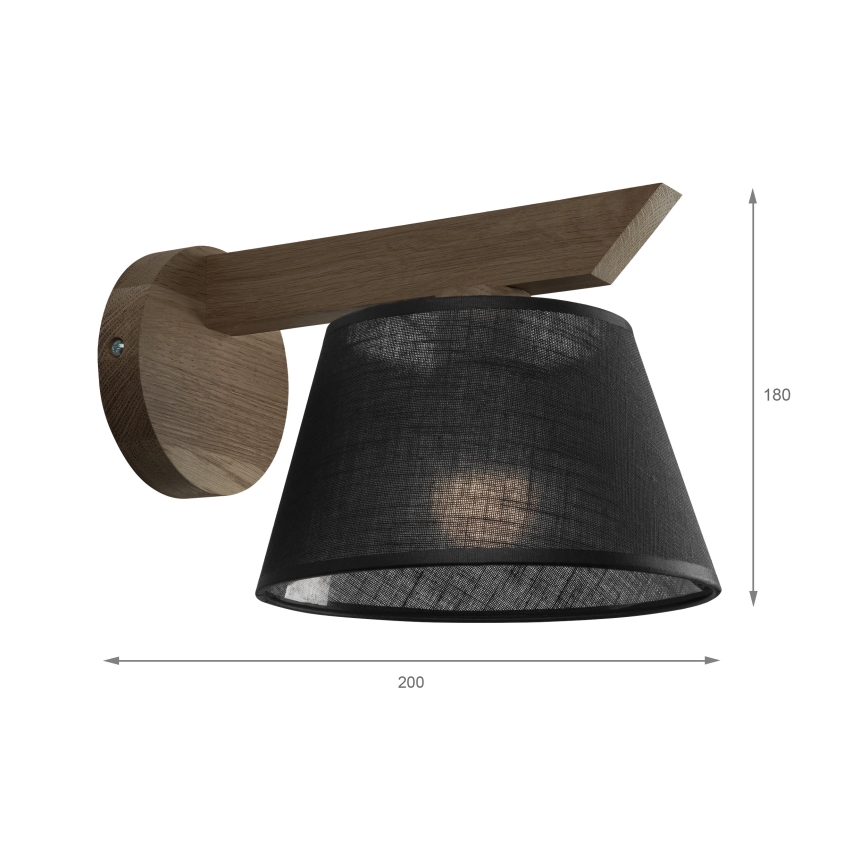 Brilagi - LED  Zidno svetlo ANTHONY 1xE14/40W/230V hrast orah/crna
