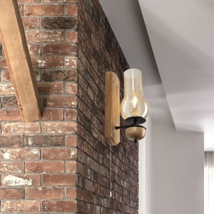 Brilagi - LED zidno svetlo COTTAGE 1xE14/40W/230V hrast/braon