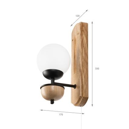 Brilagi - LED zidno svetlo COTTAGE 1xG9/40W/230V hrast/bela