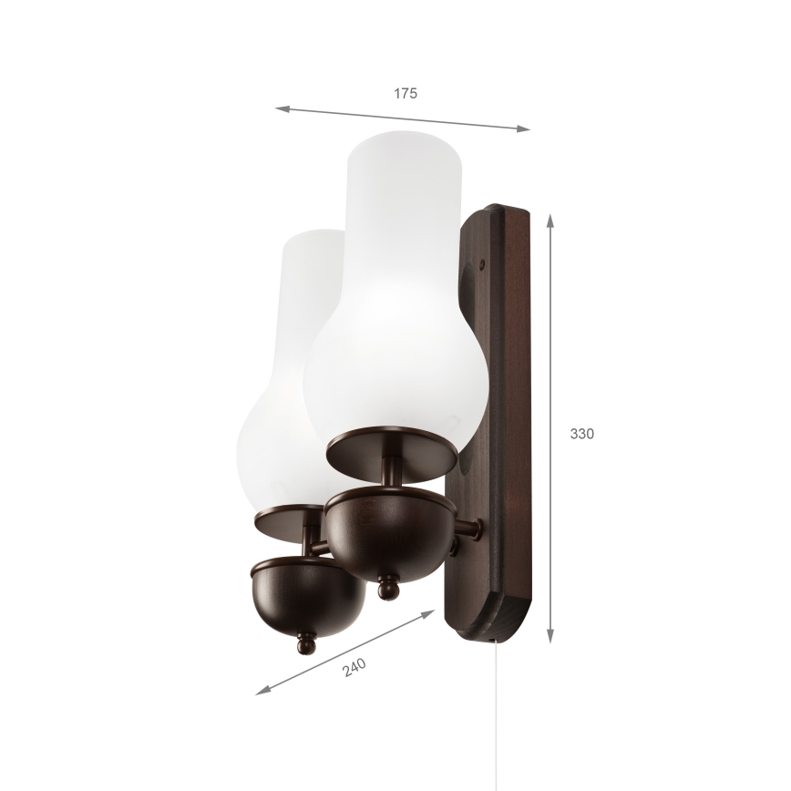 Brilagi - LED zidno svetlo COTTAGE 2xE14/40W/230V buk/bela