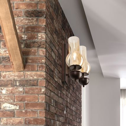 Brilagi - LED zidno svetlo COTTAGE 2xE14/40W/230V bukva/braon