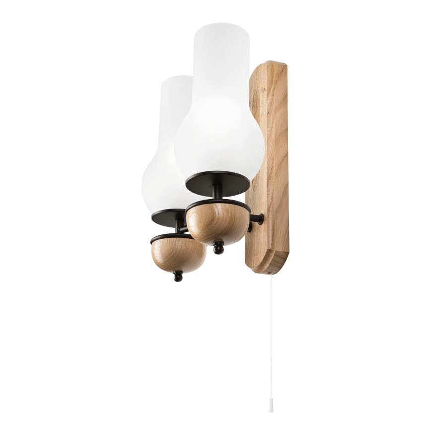 Brilagi - LED zidno svetlo COTTAGE 2xE14/40W/230V hrast/bela